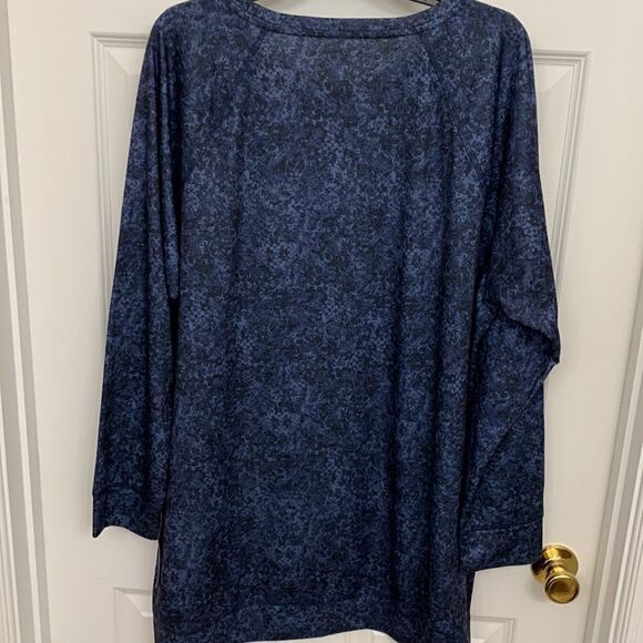 Ideology Size 3X long sleeve pullover black & blue lightweight top - Picture 7 of 11